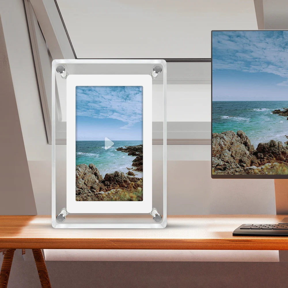 Acrylic Digital Photo Frame | 5 Inch IPS Display | 4GB Memory | Portrait