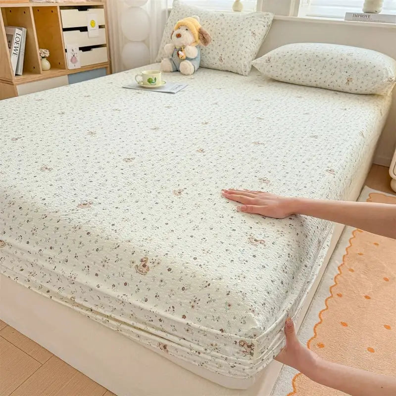 Spring & Summer New Arrival – Puff Chiffon Printed Fitted Bed Sheet for Girls / Kids / Bedroom Decor from PriceLows™