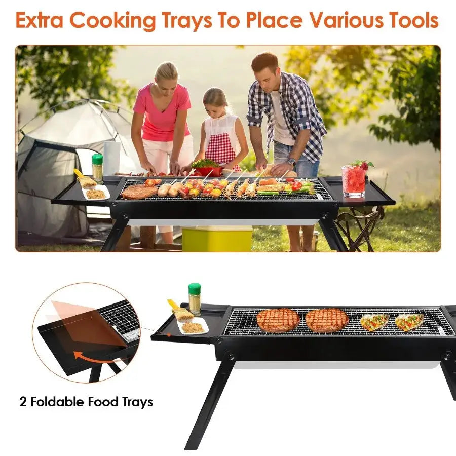 Portable BBQ Griddle, Foldable Kabob Barbecue for Outdoor Hibachi BBQ Lamb Skewer Camping Barbecue Grill in Garden Backyard Par from PriceLows™