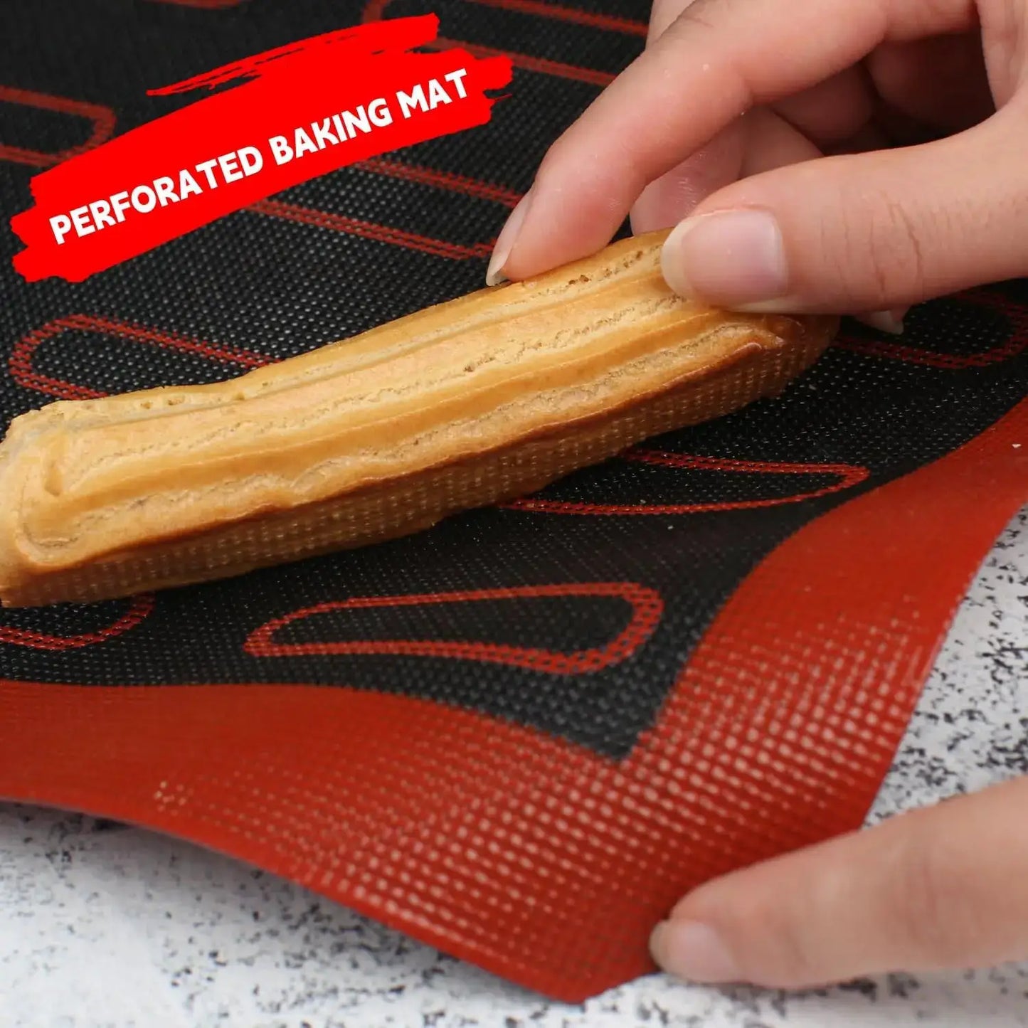 Silicone Baking Mat | Perforated Nonstick Surface | Eclair Macaron Pastry Mold