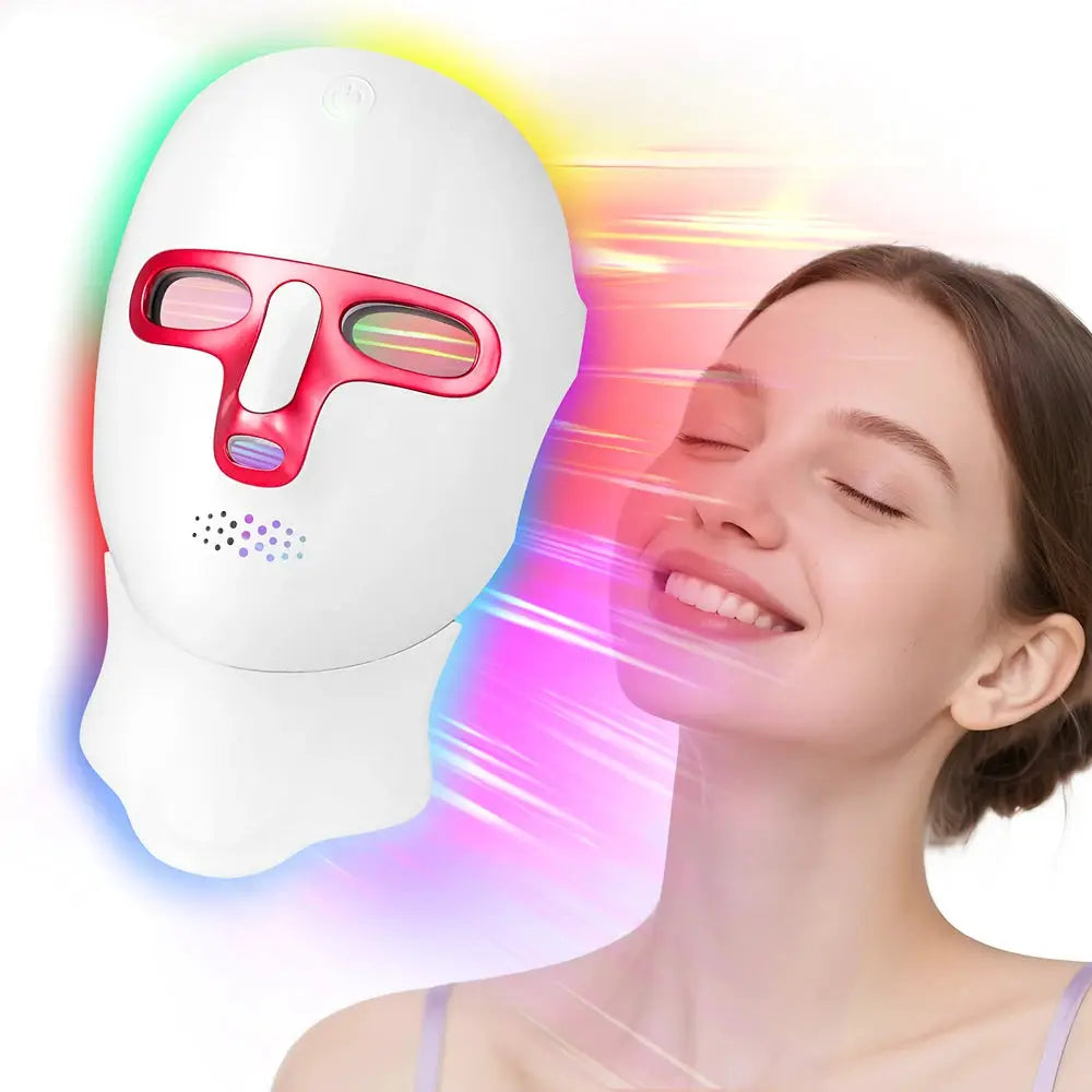 Wireless 7 Colors LED Face Neck Mask Rechargeable Photon Therapy Mask Red Light Skin Tightening Lifting Facial Beauty Device Home SPA Facial Care Machine from PriceLows™