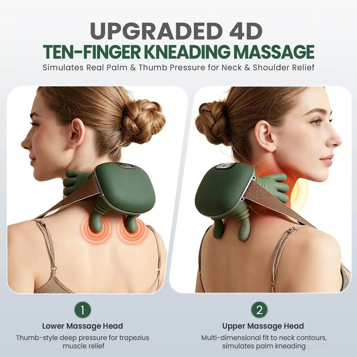 4D Electric Cervical Massager | Heating | Cordless Neck Massager