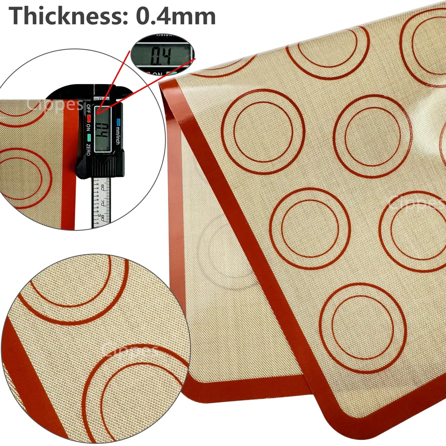 Silicone Baking Mat | 0.4mm Thick | Reusable Nonstick Bakeware | 1pc