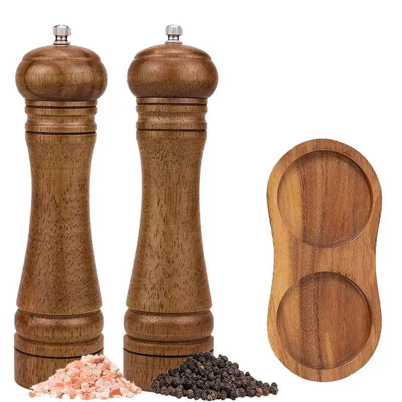 Wooden Salt And Pepper Grinder Set | Oak Wood | Adjustable Ceramic Grinder | JT551