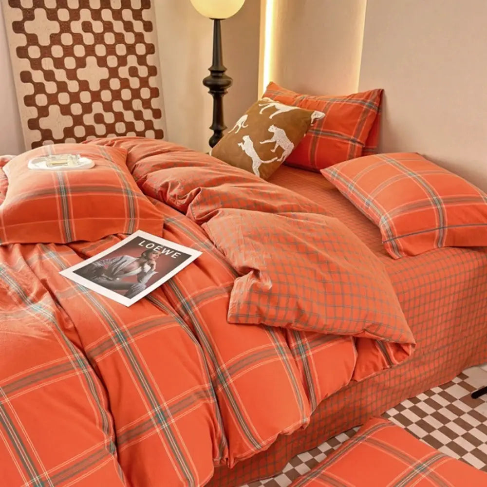 Duvet Cover | 100% Cotton | Plaid Style | 160X210 And 220X240