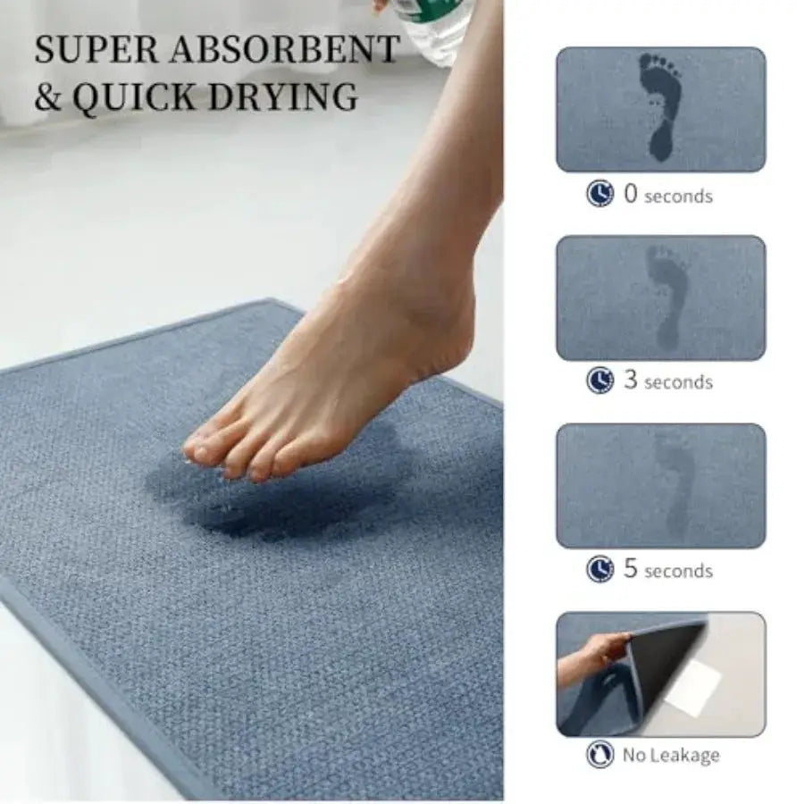 Bathroom Rugs Sets 4 Pcs Quick Dry Thin Bath Mat with Toilet Rug Non Slip Absorbent Machine Washable Bath Runner Rugs for Batht from PriceLows™