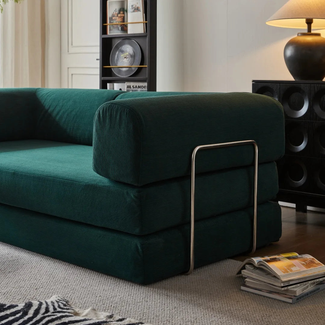 Sofa Bed | Size 180/200 cm | 3-Seater Fold Out Couch Bed | With Backrest and Pillows