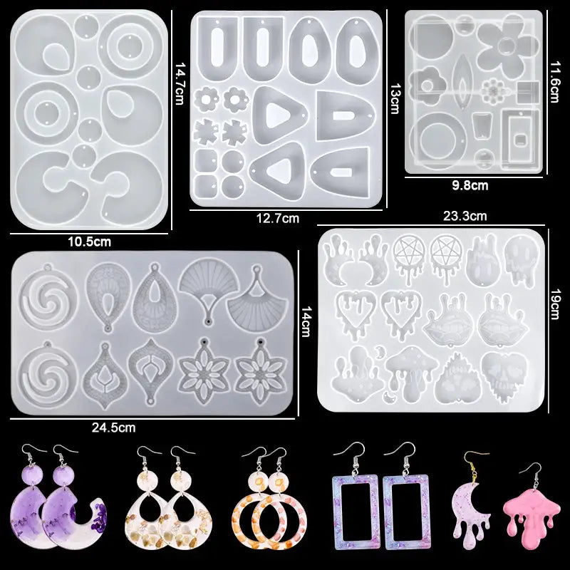 Resin Jewelry Making Kit | Dried Flowers Foil Earring Necklaces