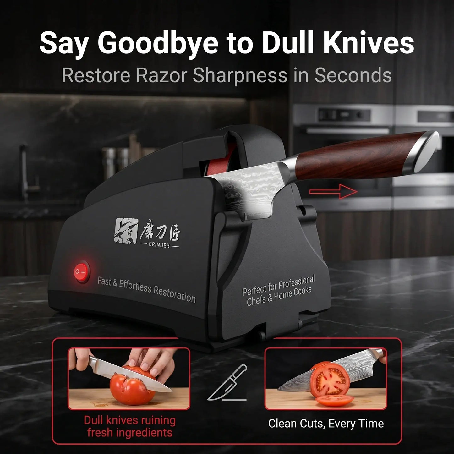 Electric Belt Sharpener | 4 Grits 120 320 600 1000 | Knife Sharpening