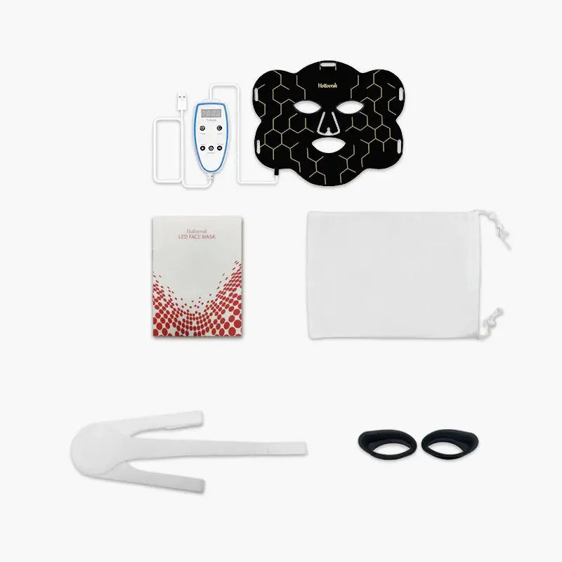 Advanced LED Facial Mask with Neck Care - 7 Color Photon Therapy for Anti-Aging & Acne, Wireless & Rechargeable from PriceLows™