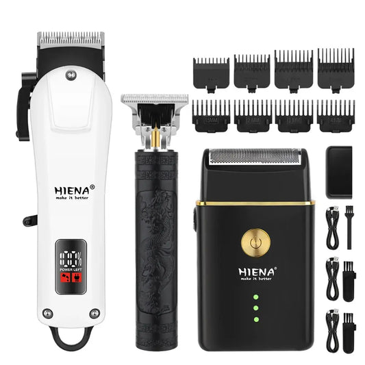 Professional Barber Kit | Cordless Clipper | Stainless Steel Blades | Home Use