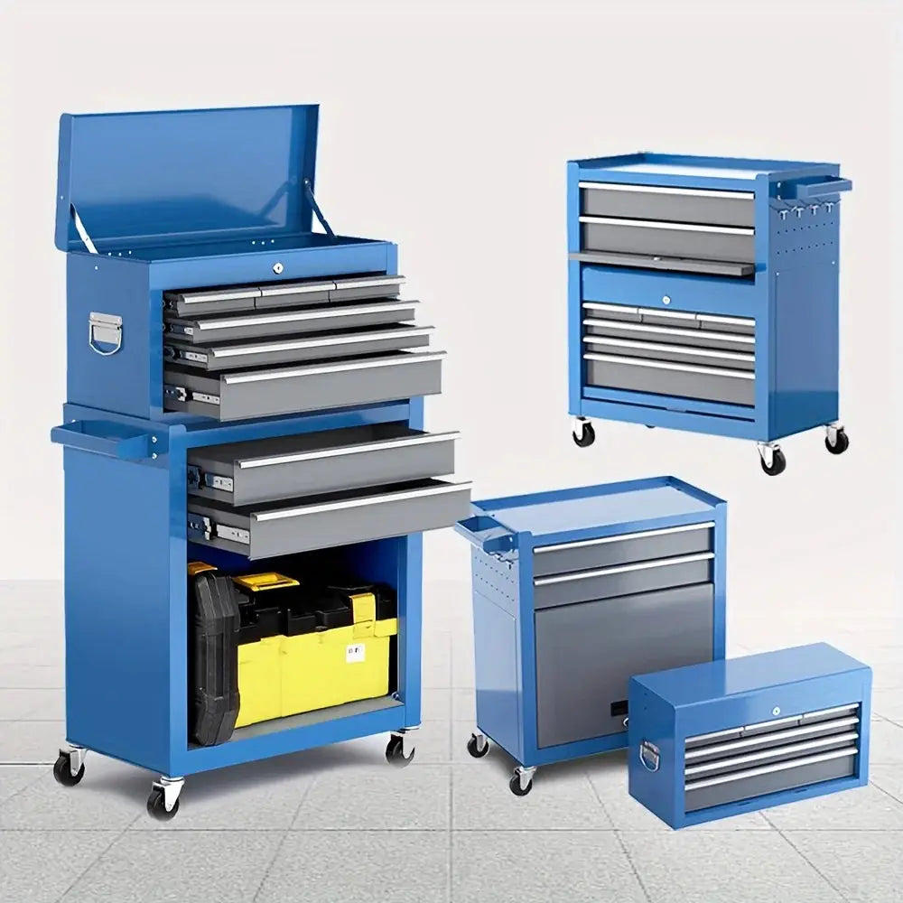 8/4 Drawer High Capacity Rolling Tool Chest, 2-In-1 Removable Cabinet Storage Tool Box with Wheels And Drawers, Detachable Toolbox with Lock for Workshop Mechanics Garage, Carshop from PriceLows™