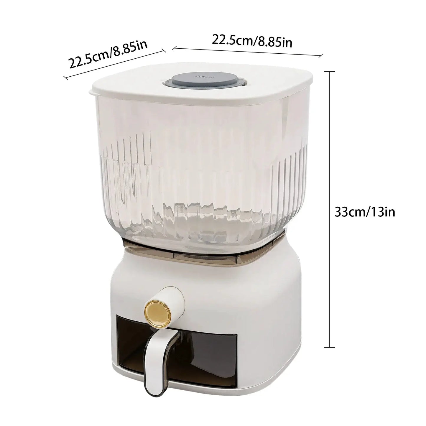 22Lbs Rice Dispenser,Large Sealed Grain Storage Container with Rice Cup Food Dispenser Kitchen Organizer for Rice, Beans, Grains from PriceLows™