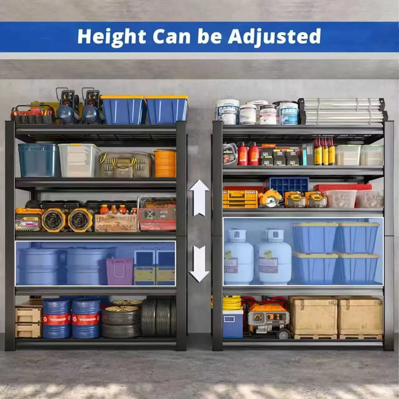 Nnovaroom 72" Adjustable Metal Double Layer Column Shelving, Commercial Grade Utility Rack for Warehouse, Basement, Kitchen from PriceLows™