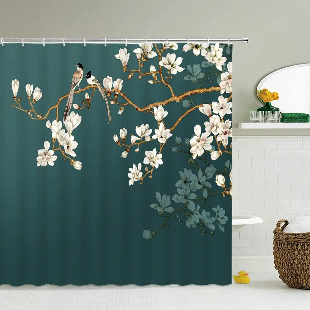 Chinese Style Flower and Birds Tree Shower Curtains Bath Curtain Waterproof Bathroom Decor With Hooks 3d Printing Bath Curtain from PriceLows™