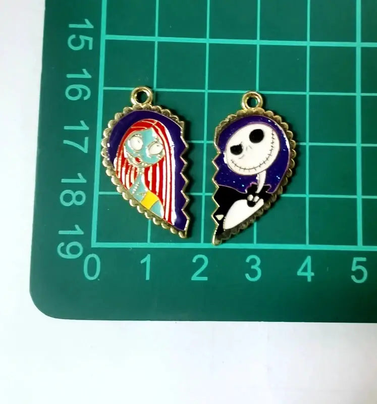 Halloween Pendant Charms | Metal Design | Cartoon Pattern | 10 Piece Set