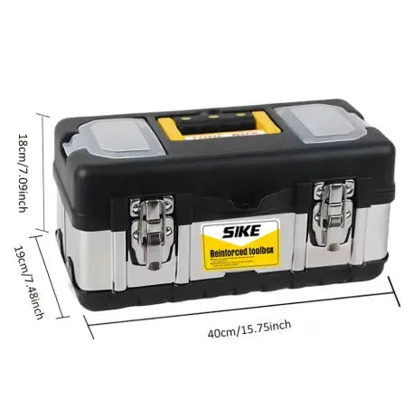Portable Double Layer Storage Box Stainless Steel Thickened Anti-drop Multifunctional Household Hardware Tool Organizer Case from PriceLows™