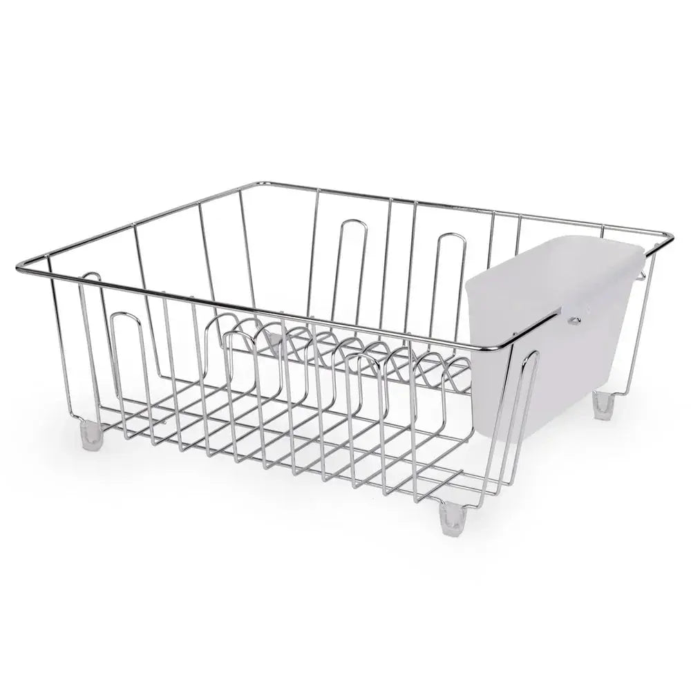 Small Wire Dish Rack Kitchen Organizer with Cutlery Cup Compact Dish Drainer Stainless Steel Countertop Drying and Storage from PriceLows™