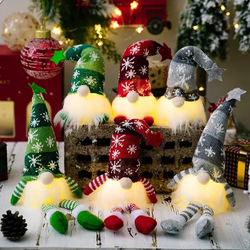 Christmas Elf Gnome | Internal LED Light | Soft Plush Body | 20Cm 30Cm Size