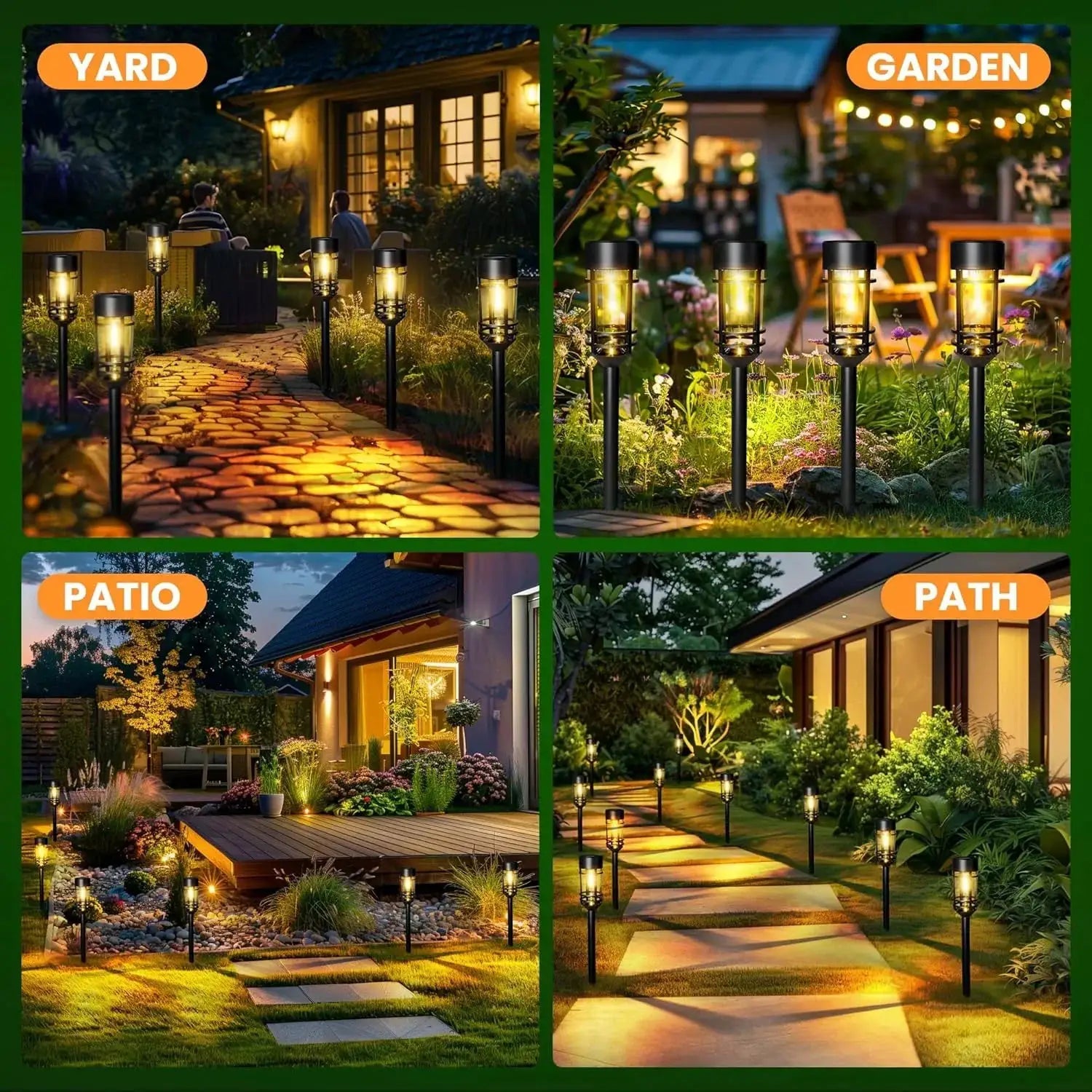4 Sets Outdoor Solar Street Lights, Waterproof Solar Landscape Lights for Yard, Path, Landscape and Sidewalk (Warm White). from PriceLows™