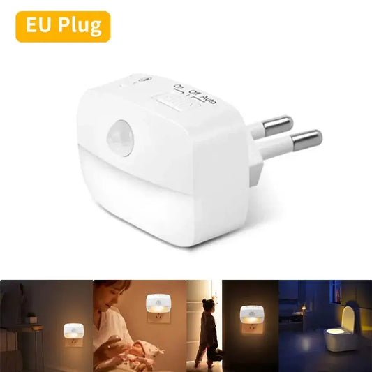Motion Sensor LED Night Light 3 Color Temperature Plug in PIR Human Induction Lamp Bedroom WC Hallway Stair Emergency Lamp from PriceLows™