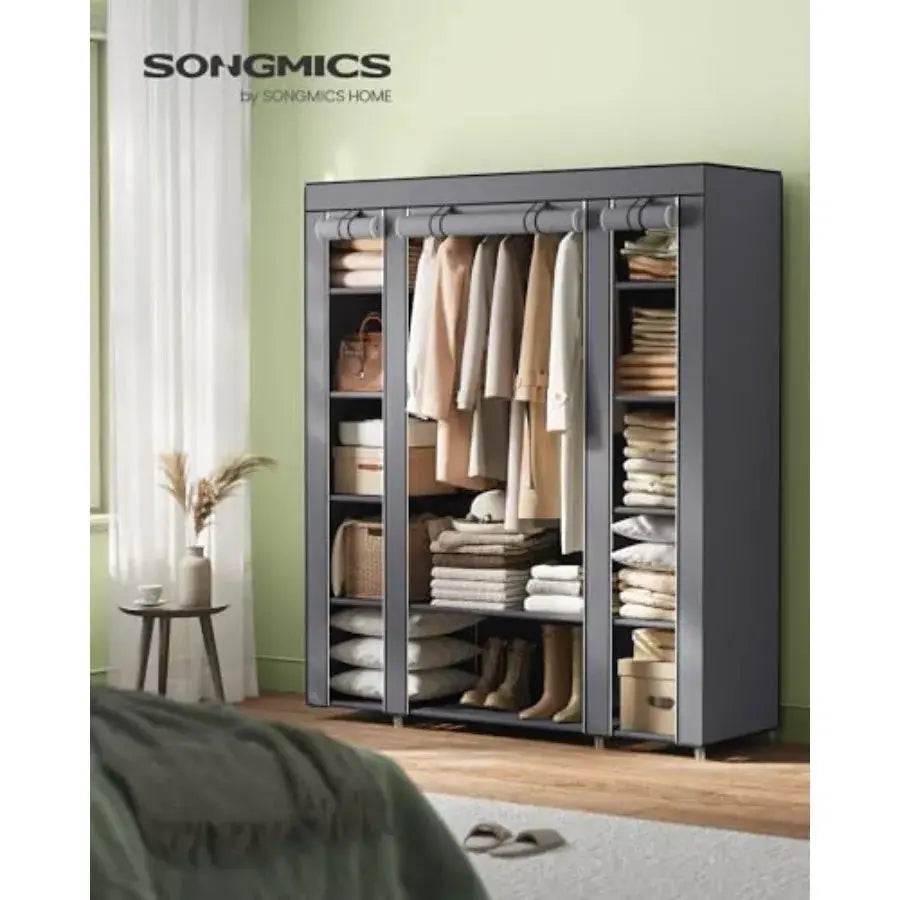 Closet Wardrobe Portable Closet for Bedroom Clothes Rail with Non-Woven Fabric Cover Clothes Storage Organizer 59 x 17.7 x 69 I from PriceLows™