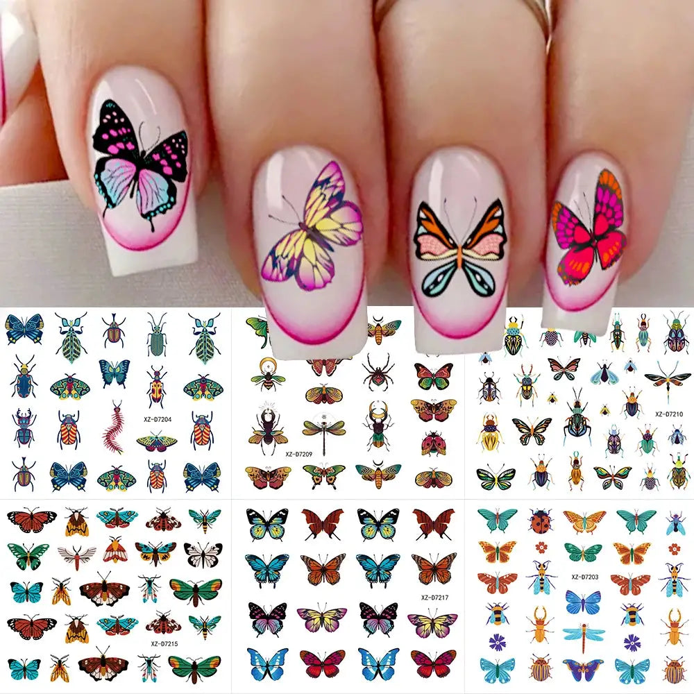 30PCS 3D Mixed Butterfly,Flower,Ladybug,Leaves Nail Art Stickers Spring&Summer Kawaii Insect Nail Slider DIY Ladybug Nail Decal from PriceLows™
