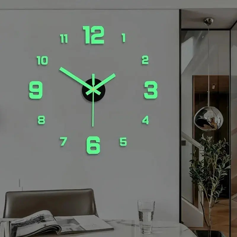 Simple LED wall clock with night light function, silent, modern decorative digital wall clock, DIY 3D digital wall clock from PriceLows™