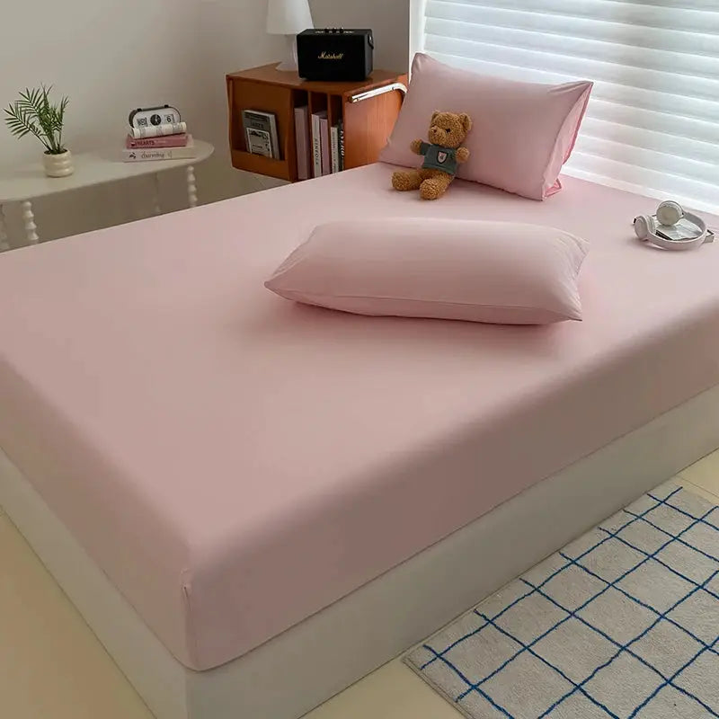 Washed Fitted Sheet with Elastic Bands Non Slip Adjustable Mattress Cover for Single Double King Queen Bed 90x200 150x200 180 from PriceLows™