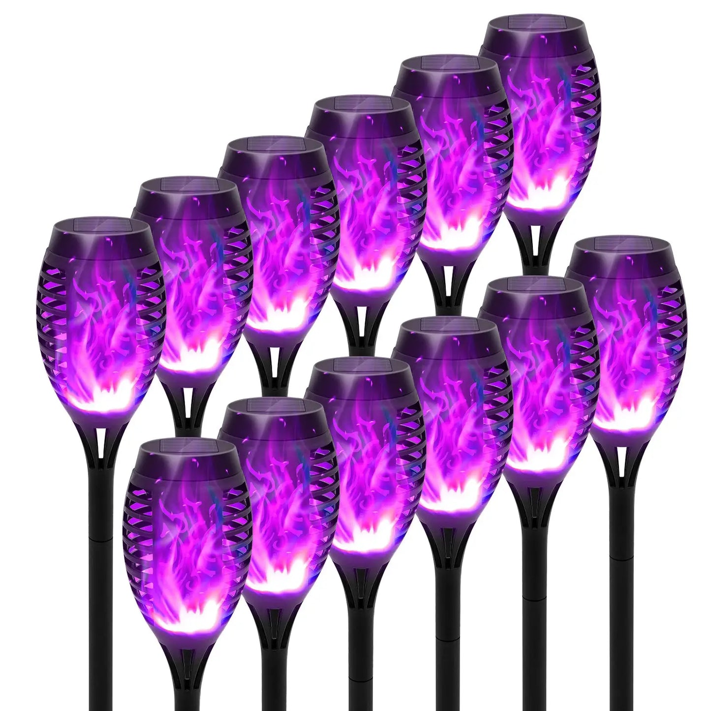 4/6/8/12Pcs Solar Flame Torch Light LED Flickering Outdoor Decoration Powered For Lawn Path Yard Patio Floor Night Lamp from PriceLows™