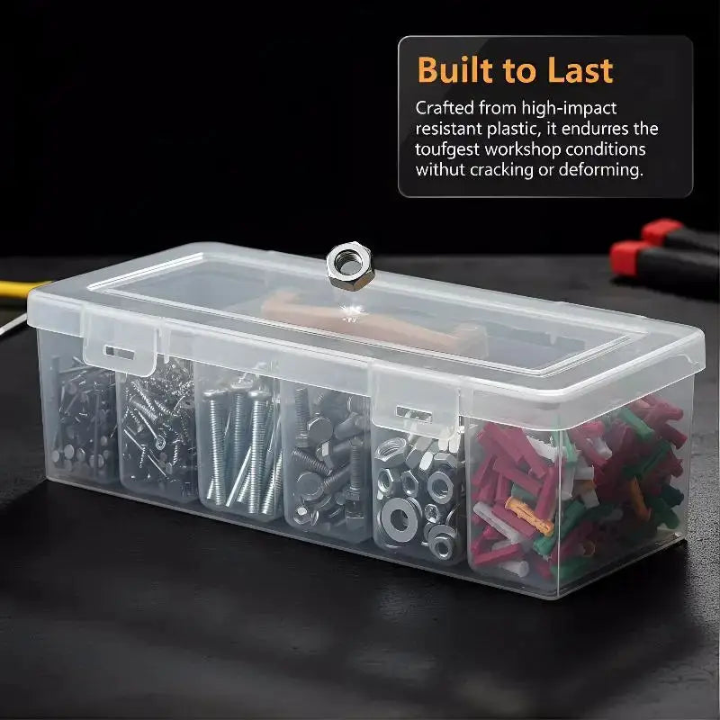 Multi Compartment Hardware Tool Storage Box Transparent Organizer with Strong Latches for Home DIY Hand Tool Storage from PriceLows™