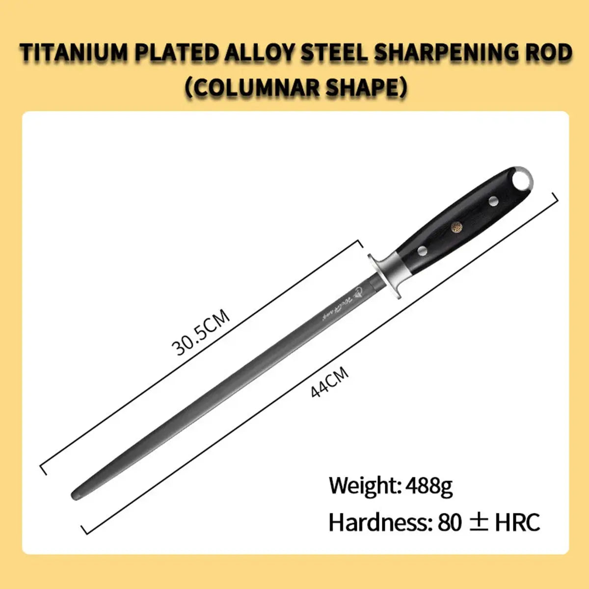 Knife Sharpening Rod | 17in Length | Diamond Coated Titanium Alloy | 17in