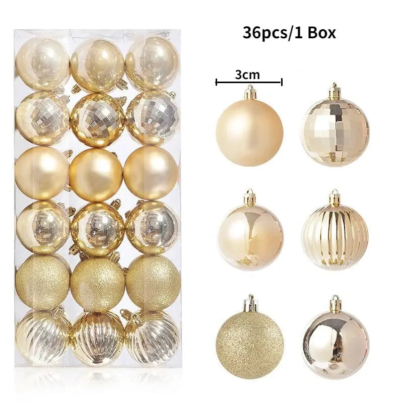 Christmas Tree Ornaments | Plastic Baubles | Indoor Decor | 24 Or 36 Pcs