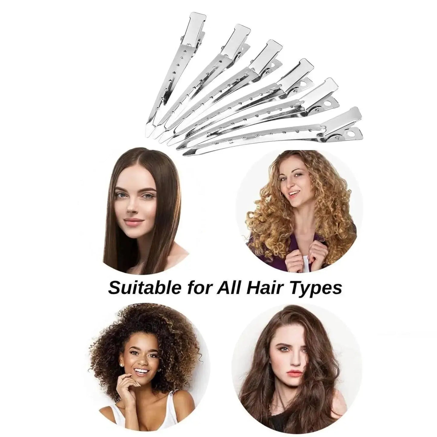 Metal Hair Clips | Duckbill Crocodile Style | 10 Pack Combo
