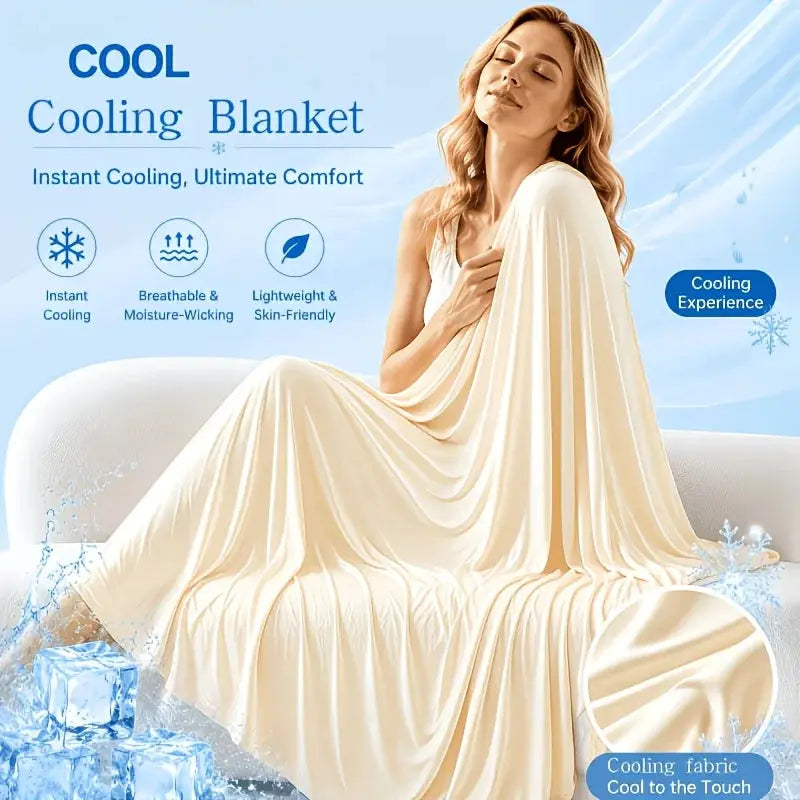 Summer Cooling Blanket | Ice Silk Texture | Lightweight Breathable | Adult Size