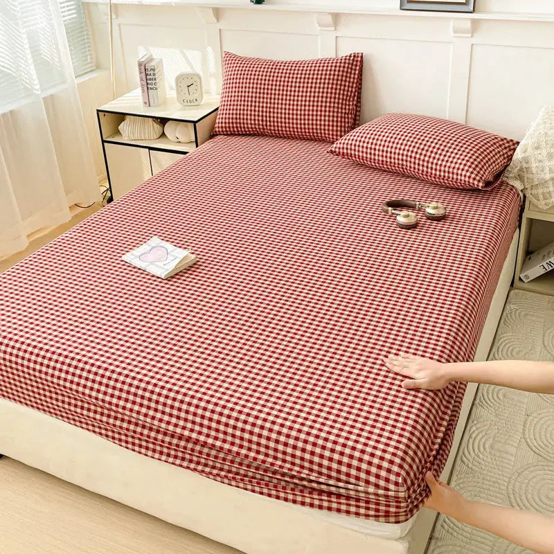 Pure Cotton Fitted Sheet Adults Kids Room Bedsheets Single/Twin/Queen/King Size Bed Cover простынь Soft Mattress Protector from PriceLows™