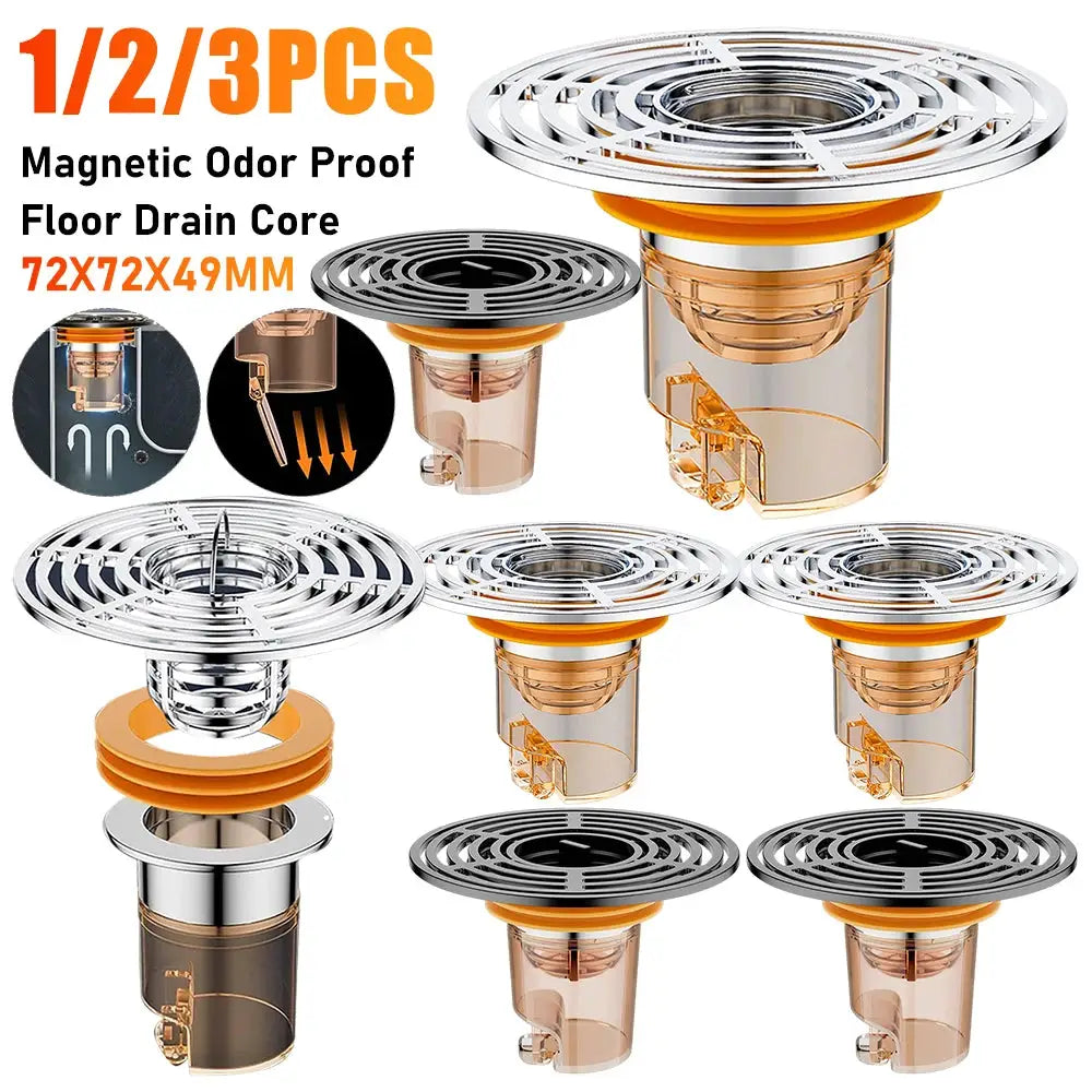 1/2/3PCS Odor Proof Floor Drain Core Magnetic Self-Close Drain Backflow Preventer Anti-Odor Shower Strainer For Kitchen Bathroom from PriceLows™