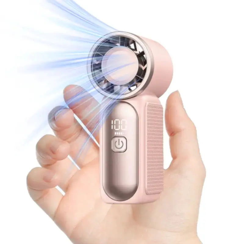 Mini Handheld Fan | 3000mAh Battery | Type-C Charging | Digital LED Speed