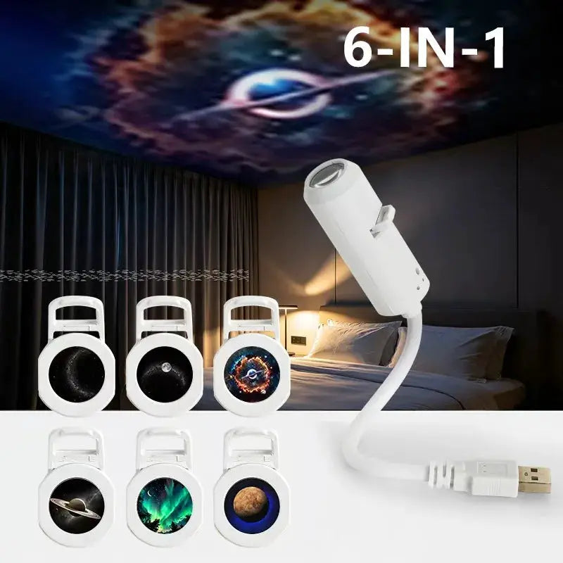Holographic Night Light | USB Powered | Heart Shape Galaxy Projector