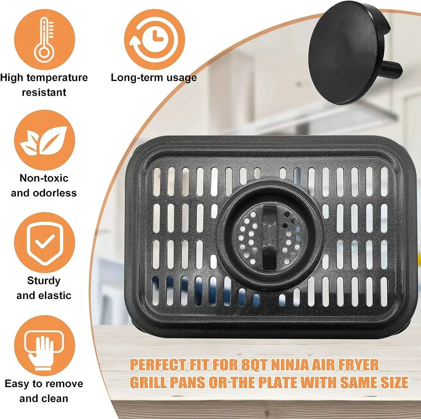 Air Fryer Rubber Feet | 8 Pack | Silicone Non Slip | Ninja DZ201 Compatible