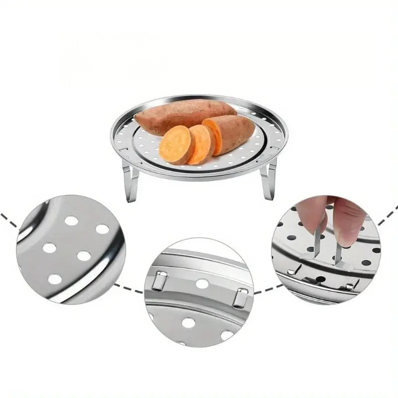 Stainless Steel Steamer Rack | Detachable Legs | Round Basket | Fits Instant Pot