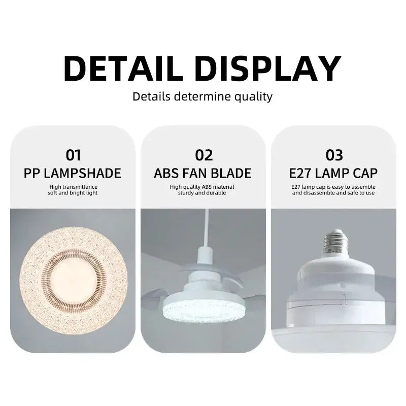 Ceiling Fan Light | E27 Base | Remote Control | 3-Speed Dimming