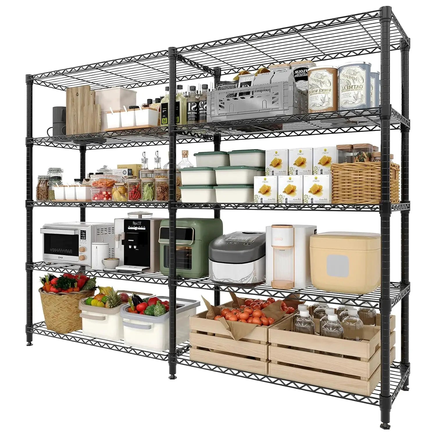 Heavy Duty Storage Shelves 4/5 Tiers Metal Shelving Unit Adjustable Organization Pantry Shelves for Kitchen Garage Commercial from PriceLows™