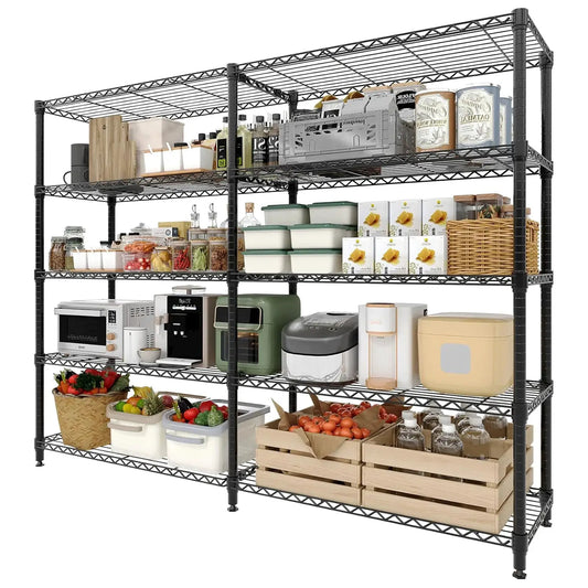 Heavy Duty Storage Shelves 4/5 Tiers Metal Shelving Unit Adjustable Organization Pantry Shelves for Kitchen Garage Commercial from PriceLows™