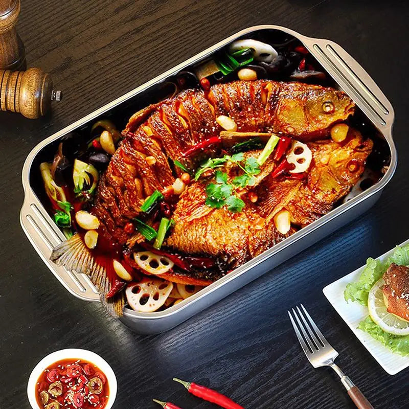 Baking Pan | Stainless Steel | Oven Safe With Sealed Lid | Dishwasher Safe