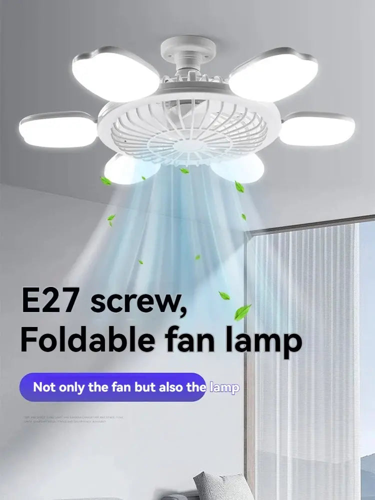 Ceiling Fan Light | E27 Socket | Remote Dimmable LED | Bedroom Dormitory