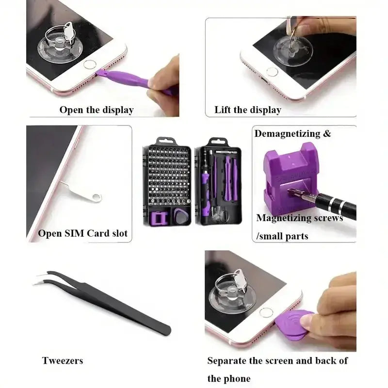 115Pcs Precision Screwdriver Set Mini Repair Tool Kit Torx Triwing Bits for Computer Macbook Men Gift from PriceLows™