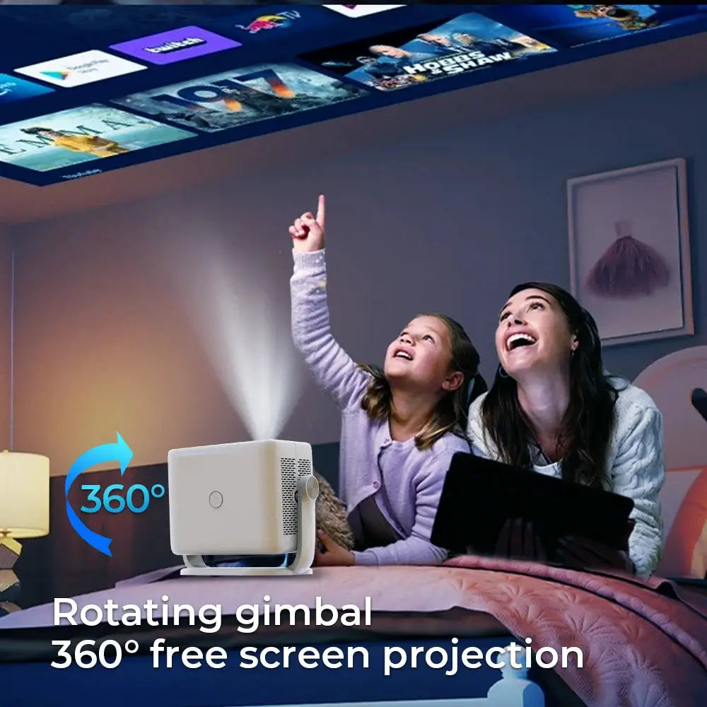 Portable Projector | Native 1080P | Android 14 | Wifi 6 BT 5.4
