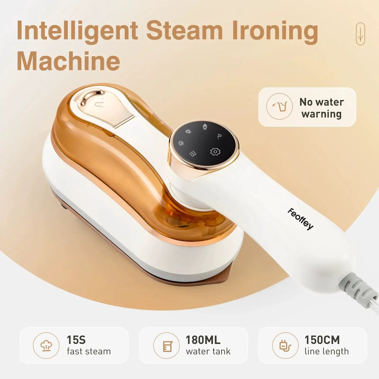 Handheld Steam Iron | 1200W | 15-Second Heat-Up | LCD Screen White