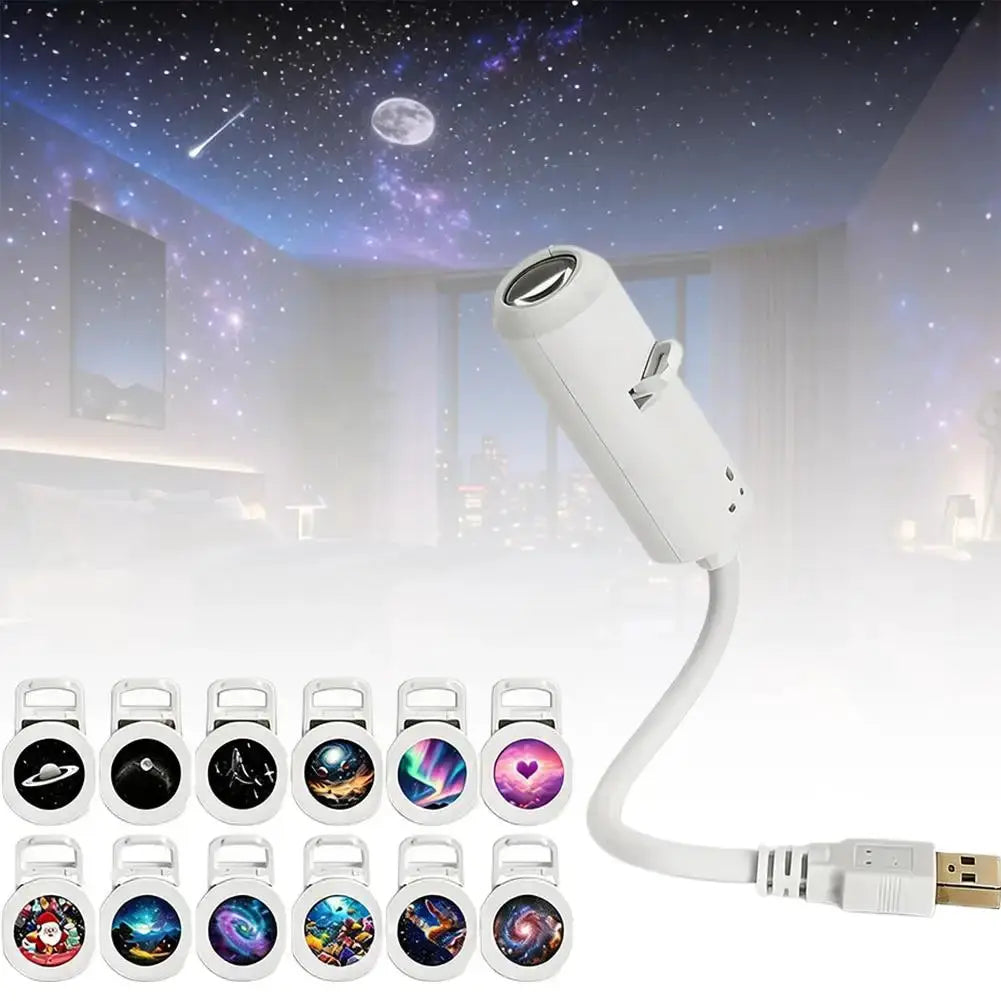 Galaxy Projection Light | Adjustable Focus | Rechargeable Battery | 8.7 Inch